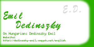 emil dedinszky business card